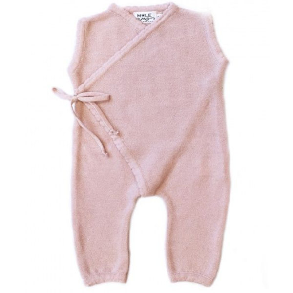 Wickelstrampler aus Wolle Rosa